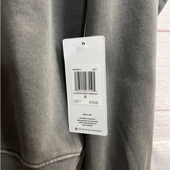Hurley La Mer Boyfriend Gray Crewneck Sweatshirt Women's Size Small - Picture 6 of 8